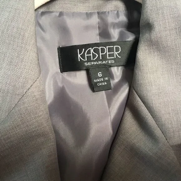 NWOT. Kasper Brand Women’s Size 6 Dove Grey Jacket - Picture 5 of 8